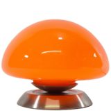 Linhai Junis Lighting Touch Table Lamp JY-31 stainless steel base orange glass mushroom lampshade 2000s
