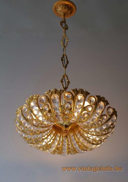 Palwa Brass And Crystal Glass Chandelier 4