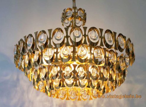Palwa Brass And Glass Chandelier 1