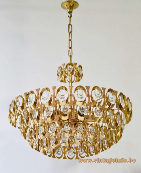 Palwa Brass And Glass Chandelier 3