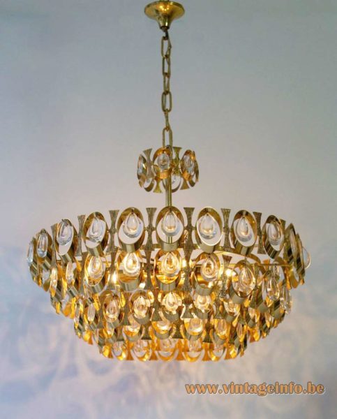 Palwa Brass And Glass Chandelier 5