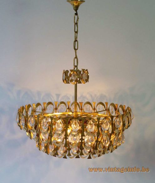 Palwa Brass And Glass Chandelier 6