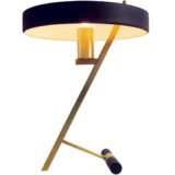 Philips Diplomat desk lamp Z design: Louis Kalff brass rods slats counterweight mushroom lampshade 1960s 1970s