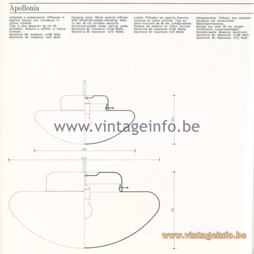 Quattrifolio Design Catalogue 1973 - Apollonia pendant lamp