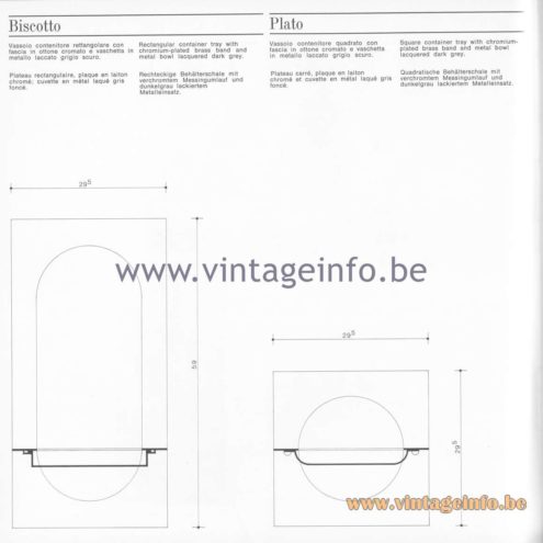 Quattrifolio Design Catalogue 1973 - Biscotto & Plato container tray