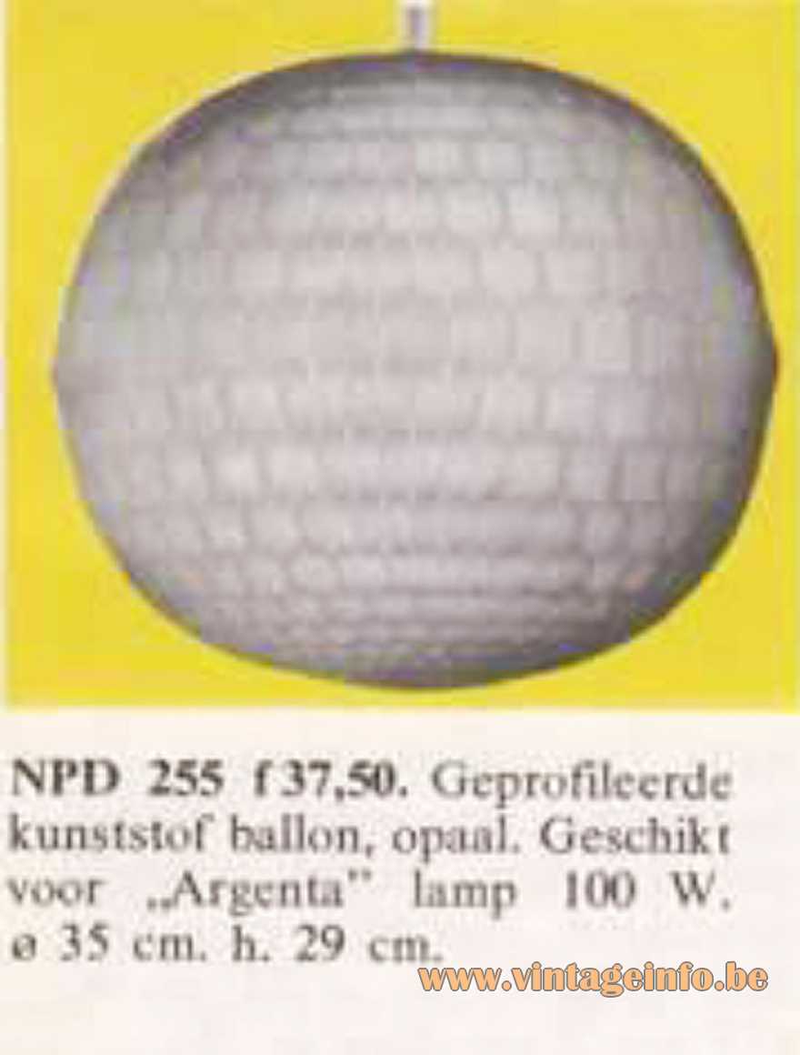 Aloys Ferdinand Gangkofner ERCO globe pendant lamp - Philips folder March 1968