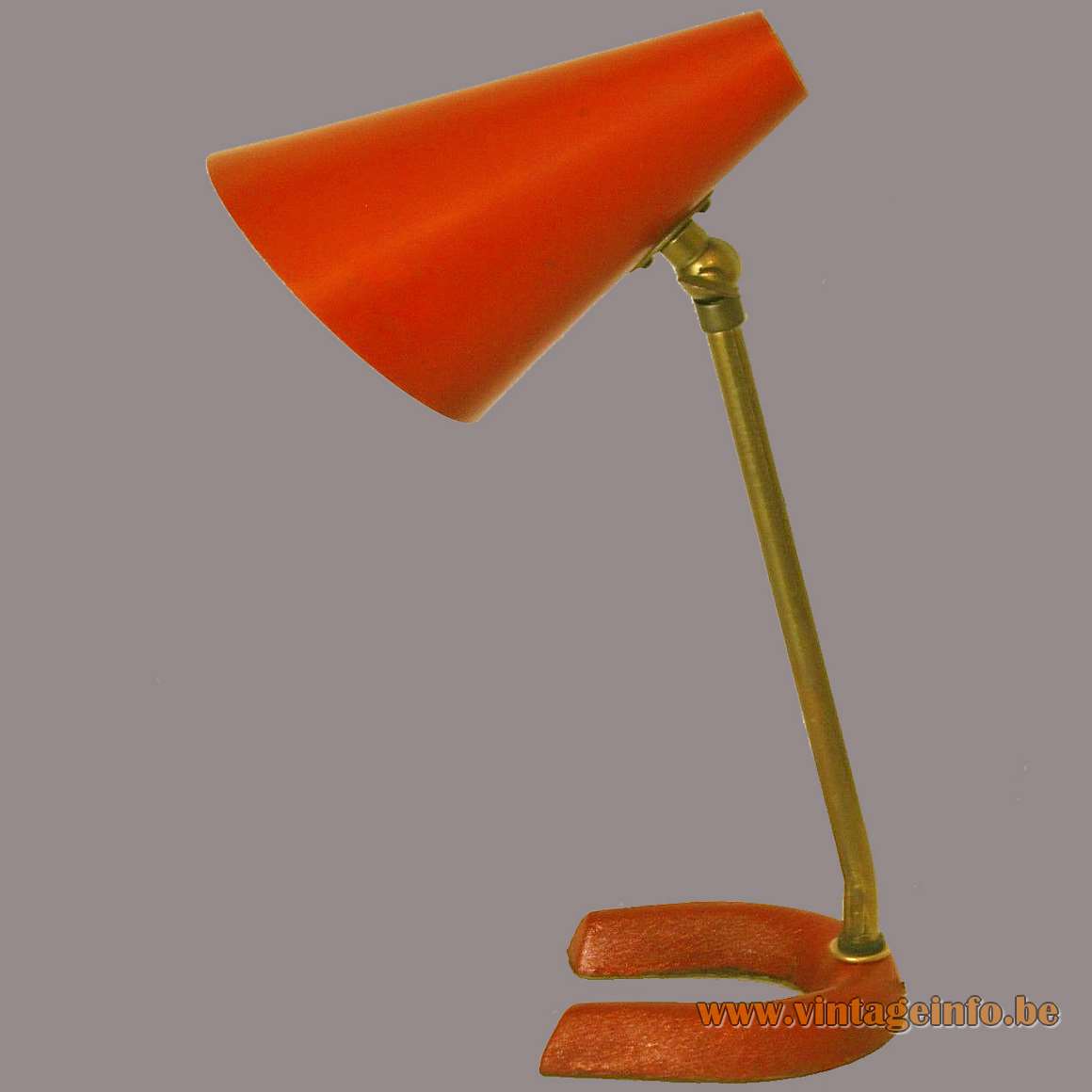 Horseshoe Desk Lamp - Red version on a rod