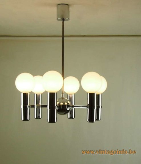 Hustadt Leuchten Chrome Chandelier 9