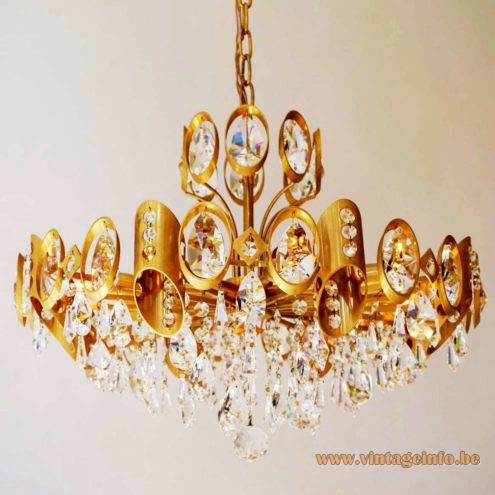 Palwa Crystal Glass And Brass Chandelier 1