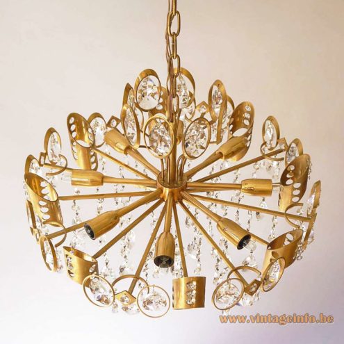 Palwa Crystal Glass And Brass Chandelier 3