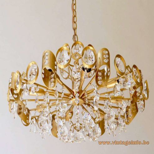 Palwa Crystal Glass And Brass Chandelier 4