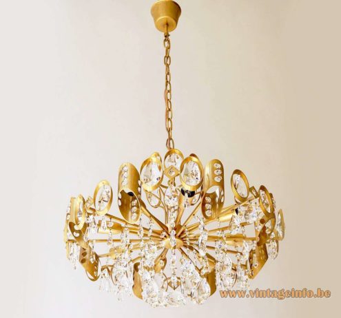 Palwa Crystal Glass And Brass Chandelier 5