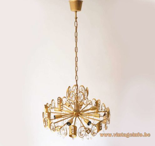 Palwa Crystal Glass And Brass Chandelier 6