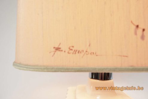 Square 1980s Flowers Table Lamp 11