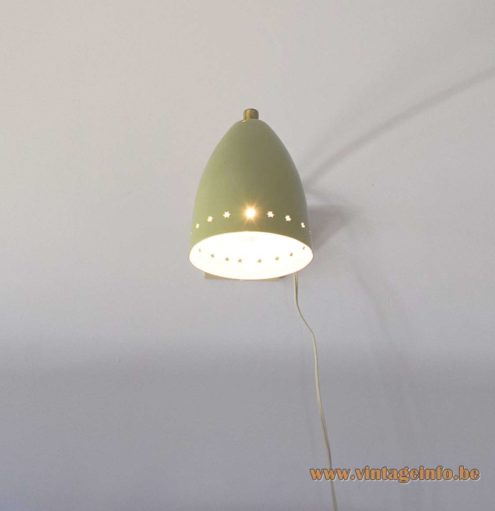 1950s Hala Perforated Stars Wall Lamp 3