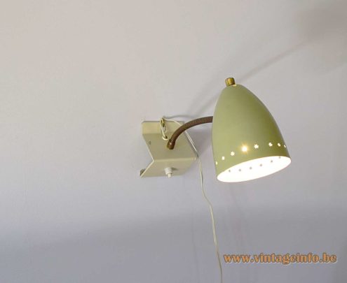 1950s Hala Perforated Stars Wall Lamp 4
