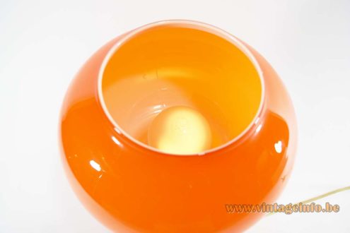 1960s Orange Glass Table Lamp 5