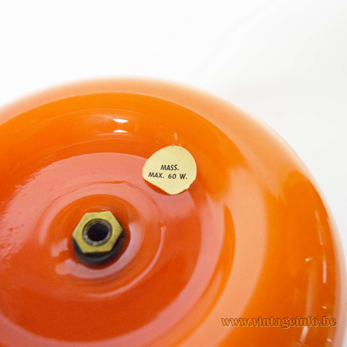 1960s Orange Glass Table Lamp incamiciato Murano 1960s Massive MCM 1970s - label