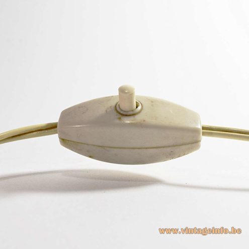 1960s Orange Glass Table Lamp switch