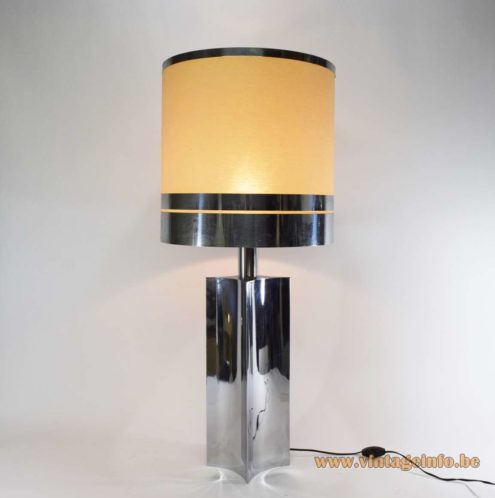 1970s Concave Square Chrome Table lamp 4