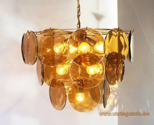 1970s Cut Glass Discs Chandelier 2