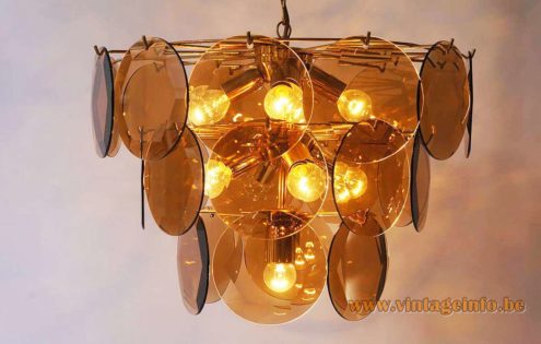 1970s Cut Glass Discs Chandelier 3