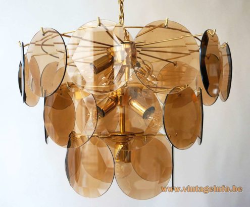 1970s Cut Glass Discs Chandelier 5