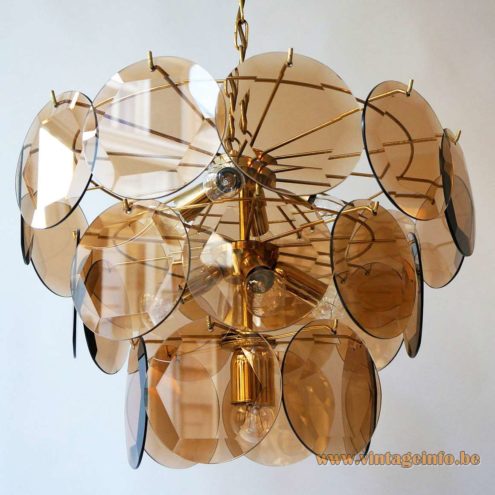 1970s Cut Glass Discs Chandelier 6