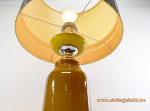 1970s Ochre Ceramic Table Lamp 4