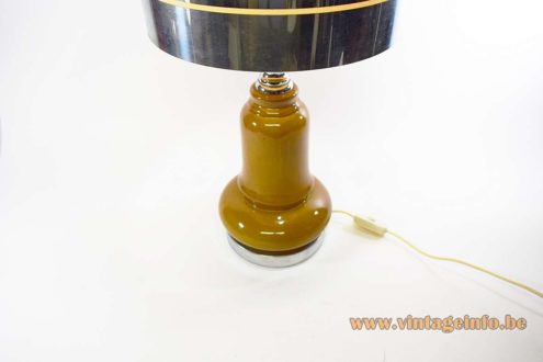 1970s Ochre Ceramic Table Lamp 6