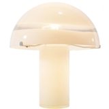 AV Mazzega mushroom table lamp 1975 design Carlo Nason white opal & clear Murano glass 1970s Italy