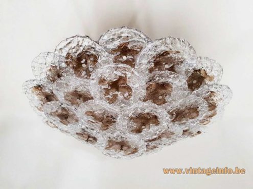 Mazzega Large Clear Brown Discs Flush Mount 3
