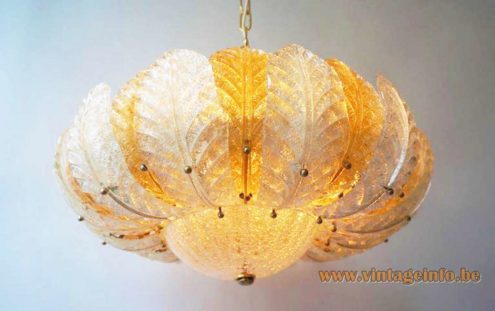 Murano 24 Glass Leaves Chandelier 2