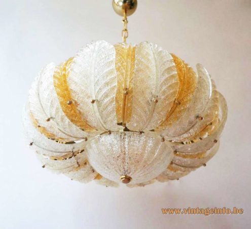 Murano 24 Glass Leaves Chandelier 3