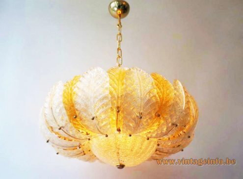 Murano 24 Glass Leaves Chandelier 4
