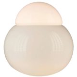 Sergio Asti FontanaArte Daruma table lamp 1968 design 2 opal half globe glass parts 1960s 1970s