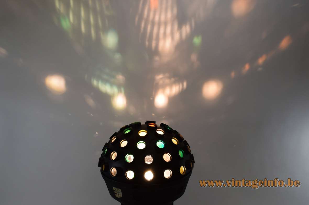 Skytec Honeycomb disco light black globe wrinkle paint 1990s 2000s 2 DRA halogen bulbs 200 - 300 watt 220 volt