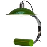Stilnovo De Pas D'Urbino Lomazzi desk lamp 1970s design round cast iron counterweight chrome curved slat