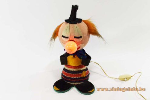 1960s Felt Clown Bobblehead Table Lamp 2