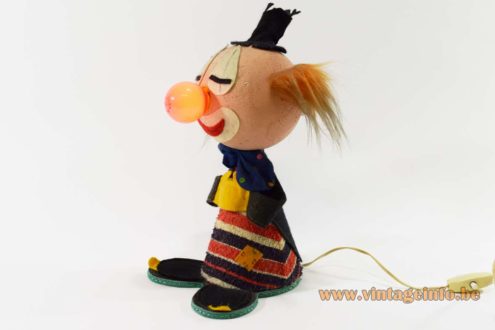 1960s Felt Clown Bobblehead Table Lamp 3