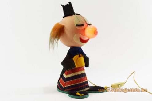 1960s Felt Clown Bobblehead Table Lamp 4