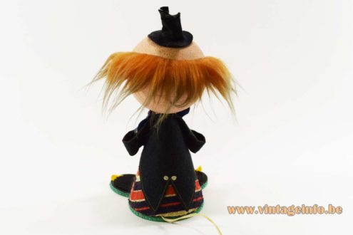 1960s Felt Clown Bobblehead Table Lamp 5