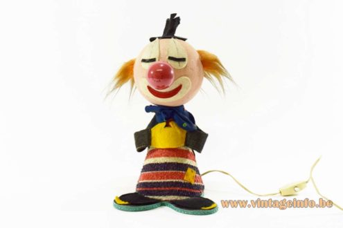 1960s Felt Clown Bobblehead Table Lamp 6
