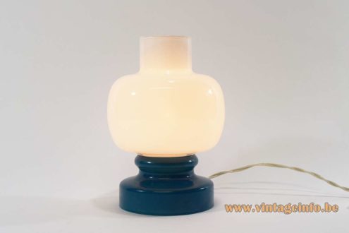 1960s Turquoise Opal Glass Table Lamp 1