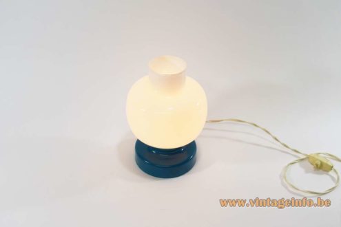 1960s Turquoise Opal Glass Table Lamp 2