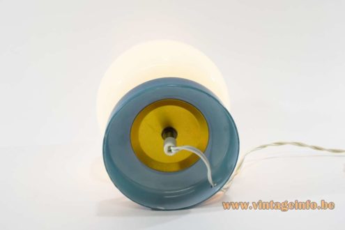 1960s Turquoise Opal Glass Table Lamp 5