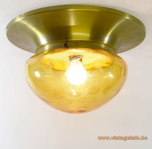 1970s Amber Glass Flush Mount 1