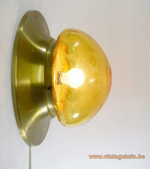1970s Amber Glass Flush Mount 2