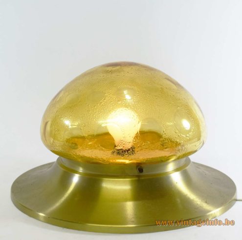 1970s Amber Glass Flush Mount 3