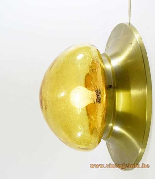 1970s Amber Glass Flush Mount 4